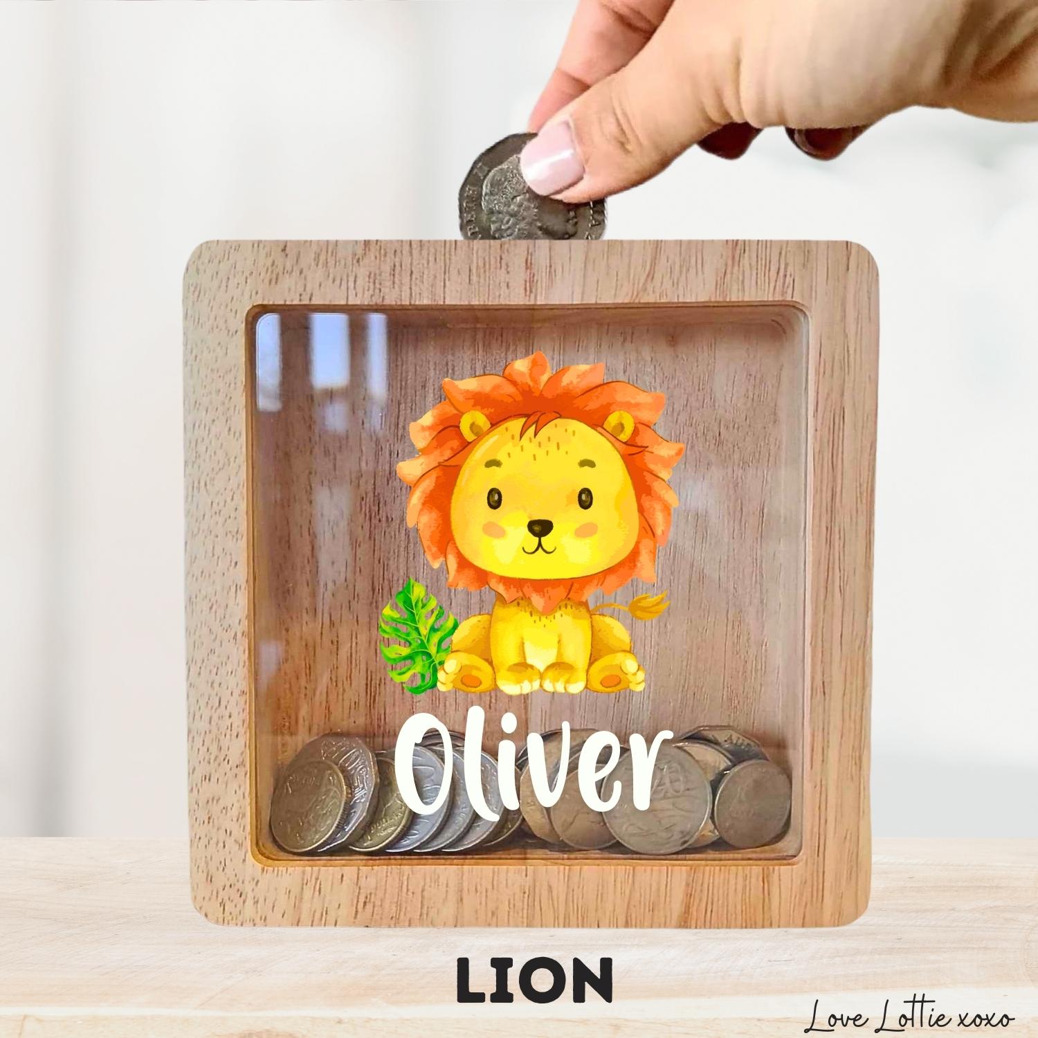 Personalised Money Box Gift - Printed Design with Custom Name - Custom Baby Gift - Koala