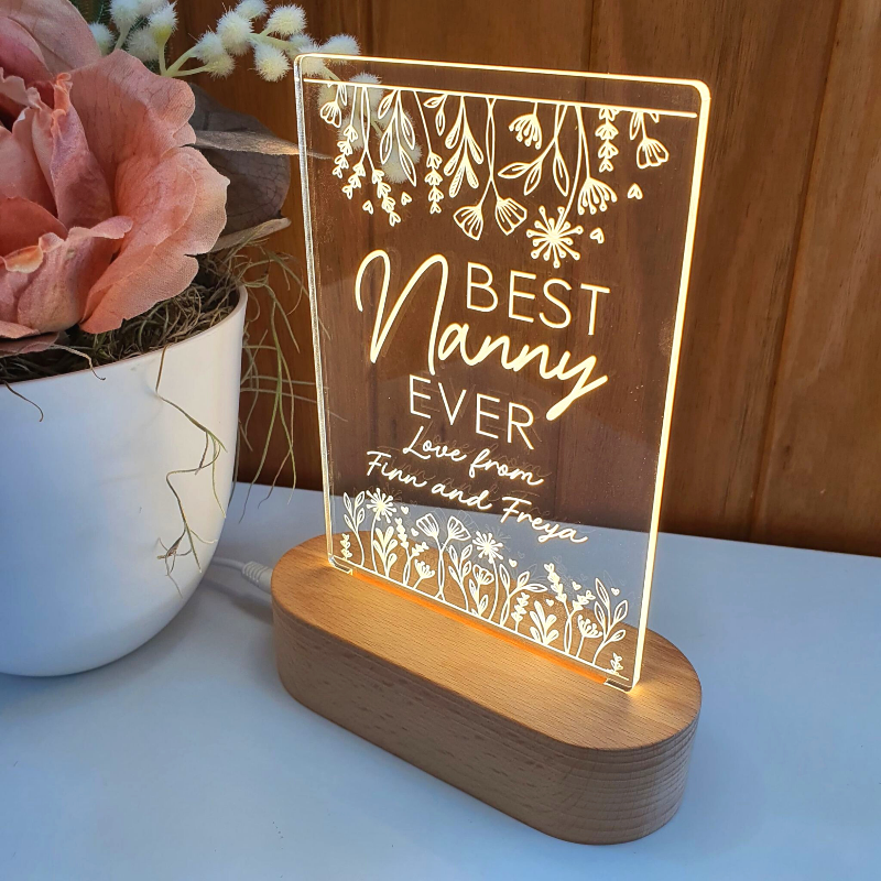 Mothers Day Gift Light Personalised - Best Nanny Ever