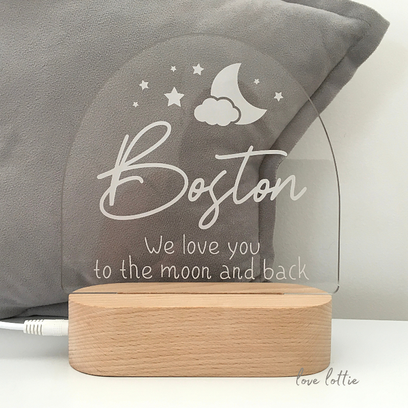 Personalised Kids Night Light - Boston We Love You