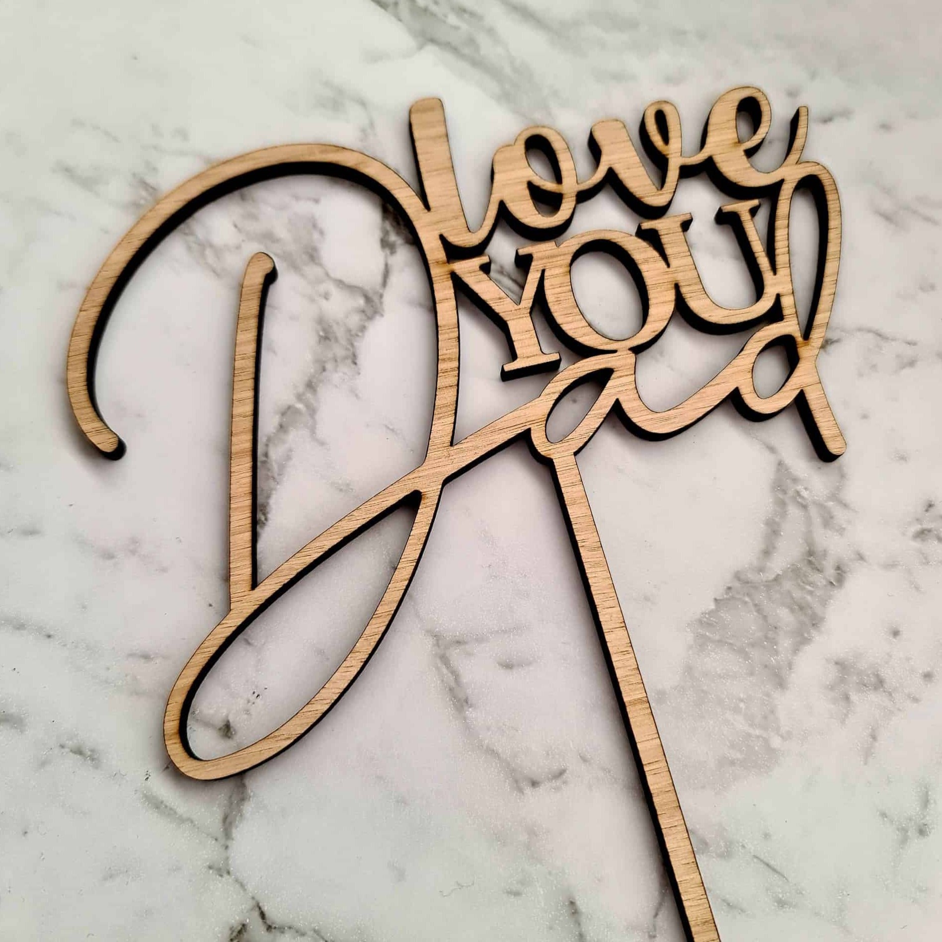 Love You Dad Cake Topper - Wood – Love Lottie xoxo