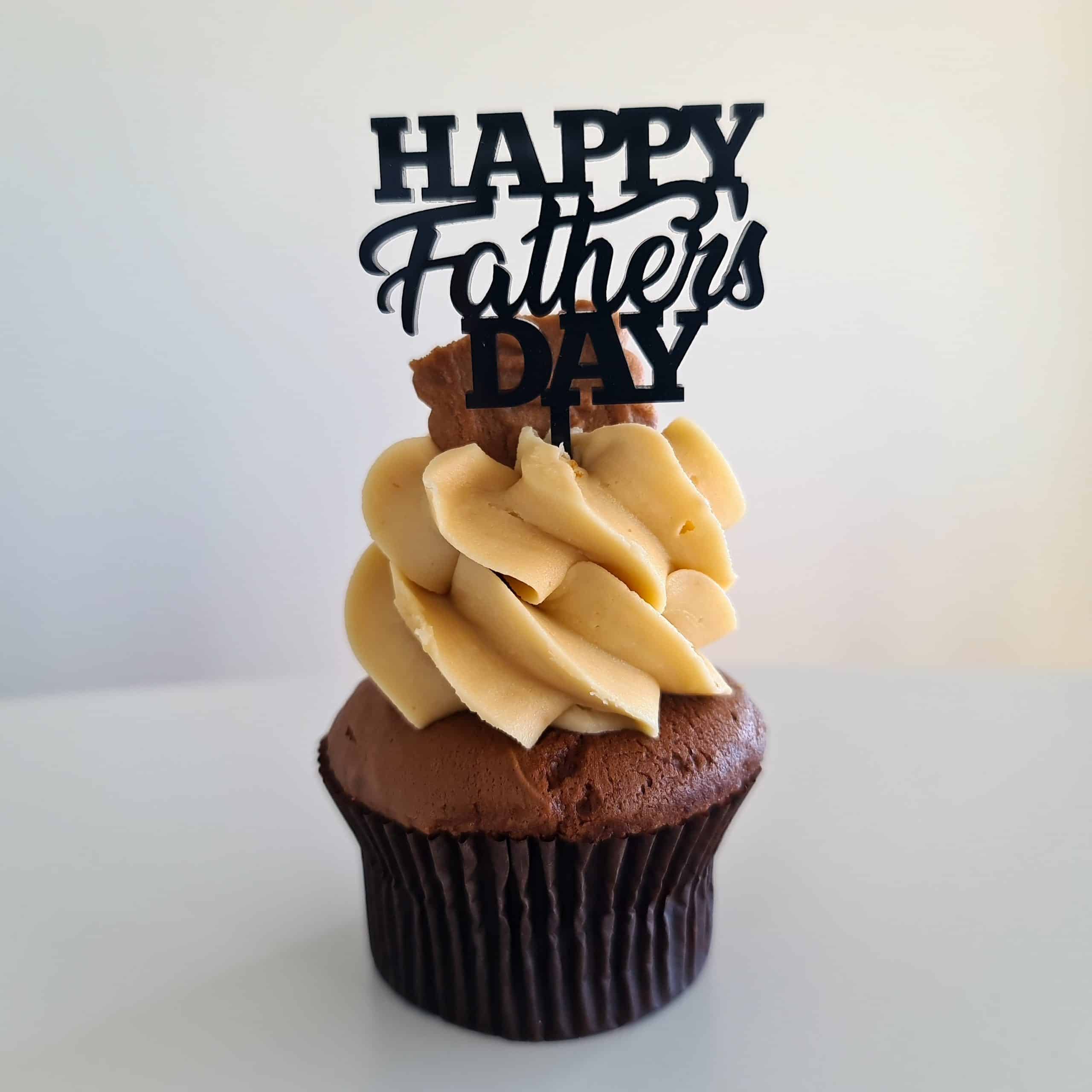 10 x Happy Father's Day Cupcake Toppers - Black