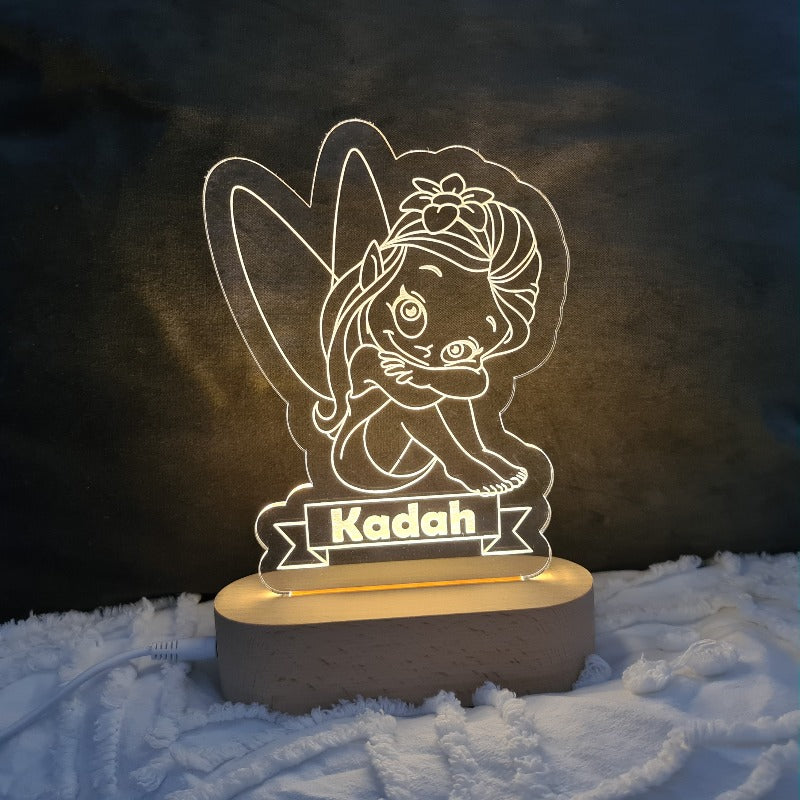 Nursery Decor Night Light Custom Name Fairy