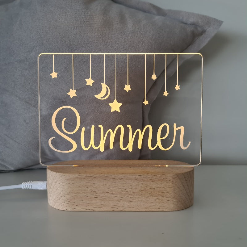 Personalised Baby Night Light - Hanging Stars