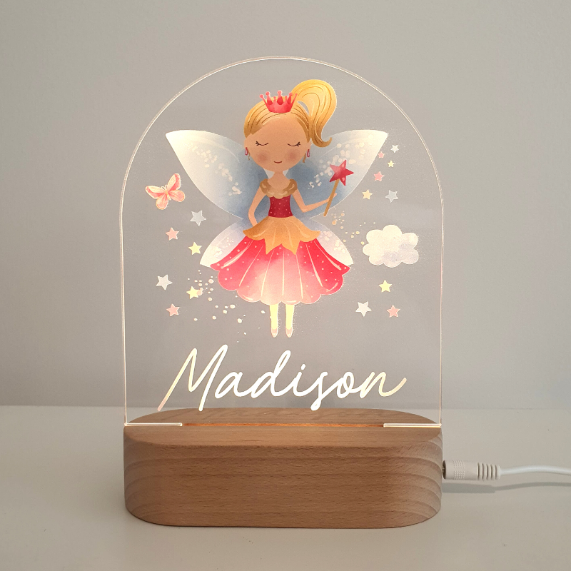 Personalised Gifts Night Light for Kids - Printed Fairy