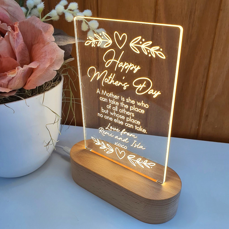 Mothers Day Gift Light Personalised - Heart Flourish