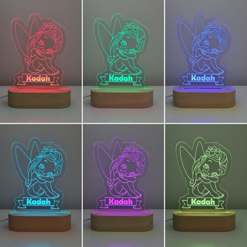 Nursery Decor Night Light Custom Name Fairy