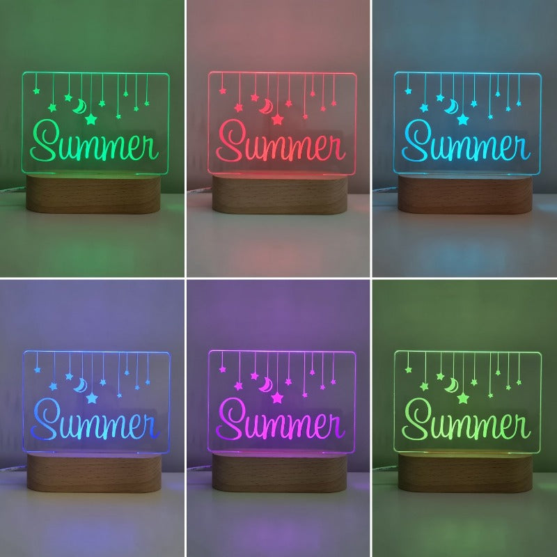 Personalised Baby Night Light - Hanging Stars