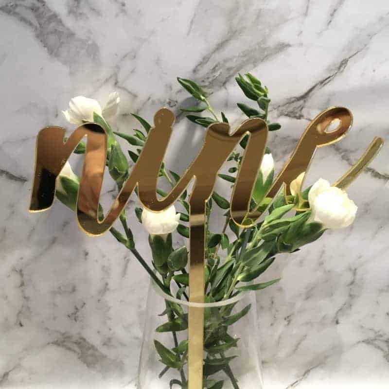 Gold Table Numbers 1 - 15 Mirror Acrylic