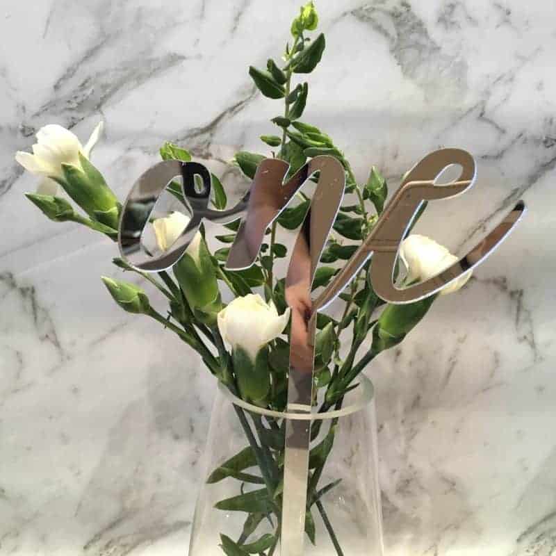 Silver Table Numbers 1 – 20 Mirror Acrylic