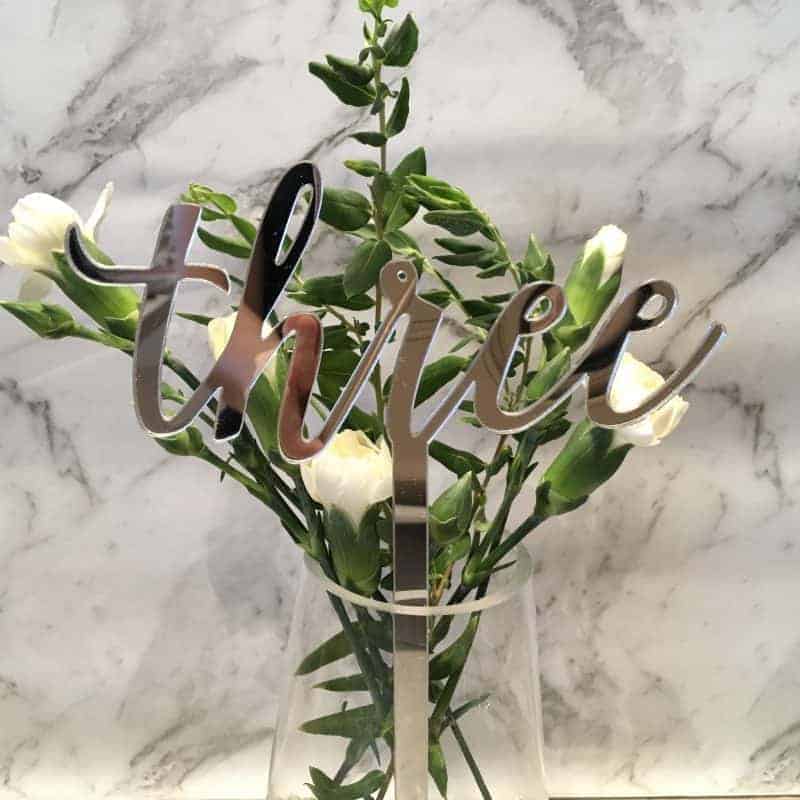 Silver Table Numbers 1 – 20 Mirror Acrylic