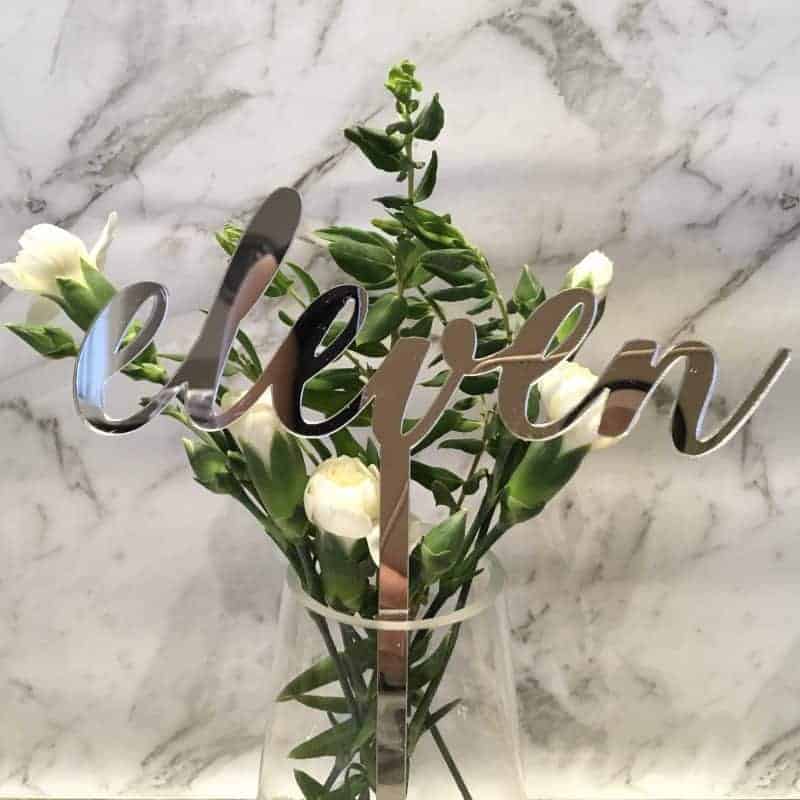 Silver Table Numbers 1 – 20 Mirror Acrylic