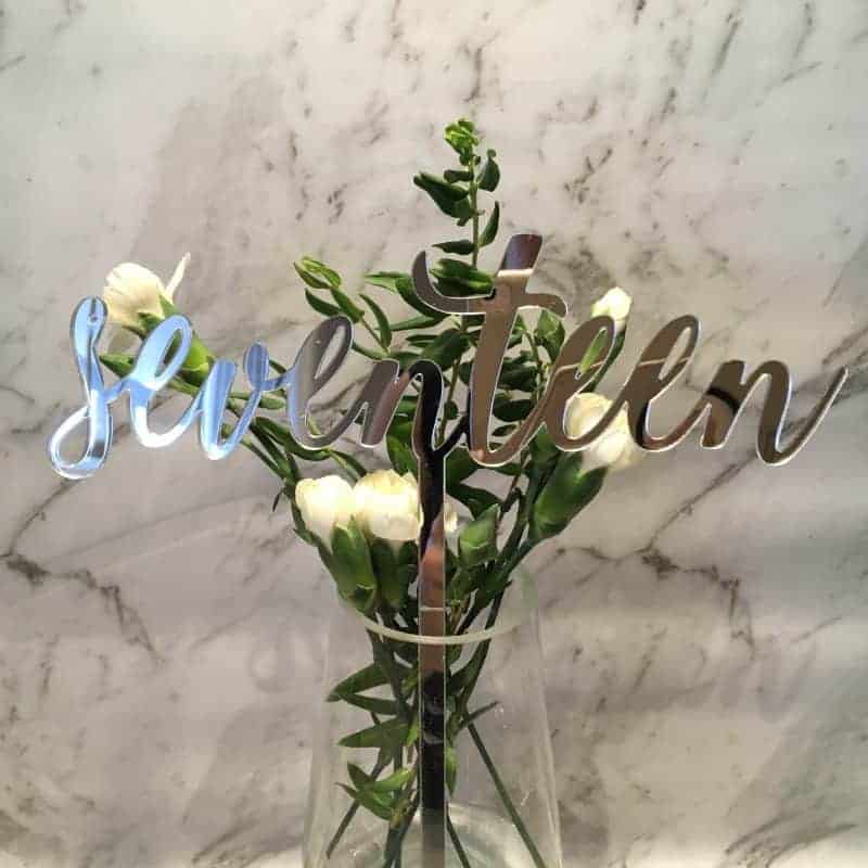 Silver Table Numbers 1 – 20 Mirror Acrylic