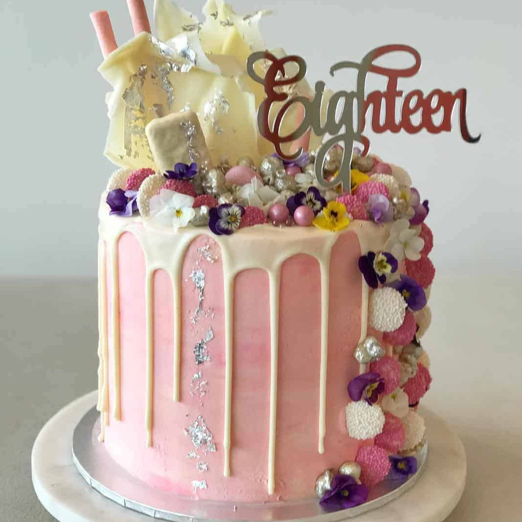 Eighteen Acrylic Silver Mirror 18th Birthday Cake Topper