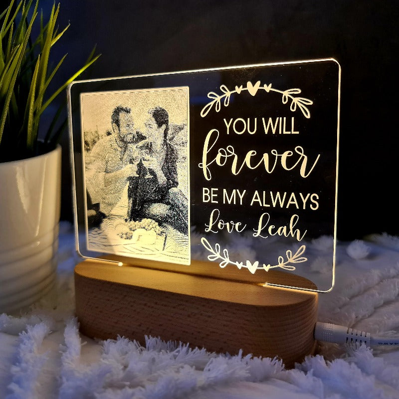 Valentine's Day Personalised Photo Light - Forever Always