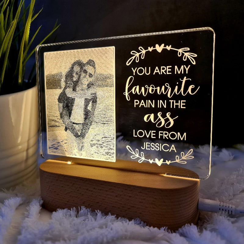 Valentine's Day Personalised Photo Light - Favourite Pain