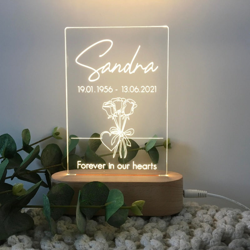 Memorial Plaque Light - In living Memory Bouquet