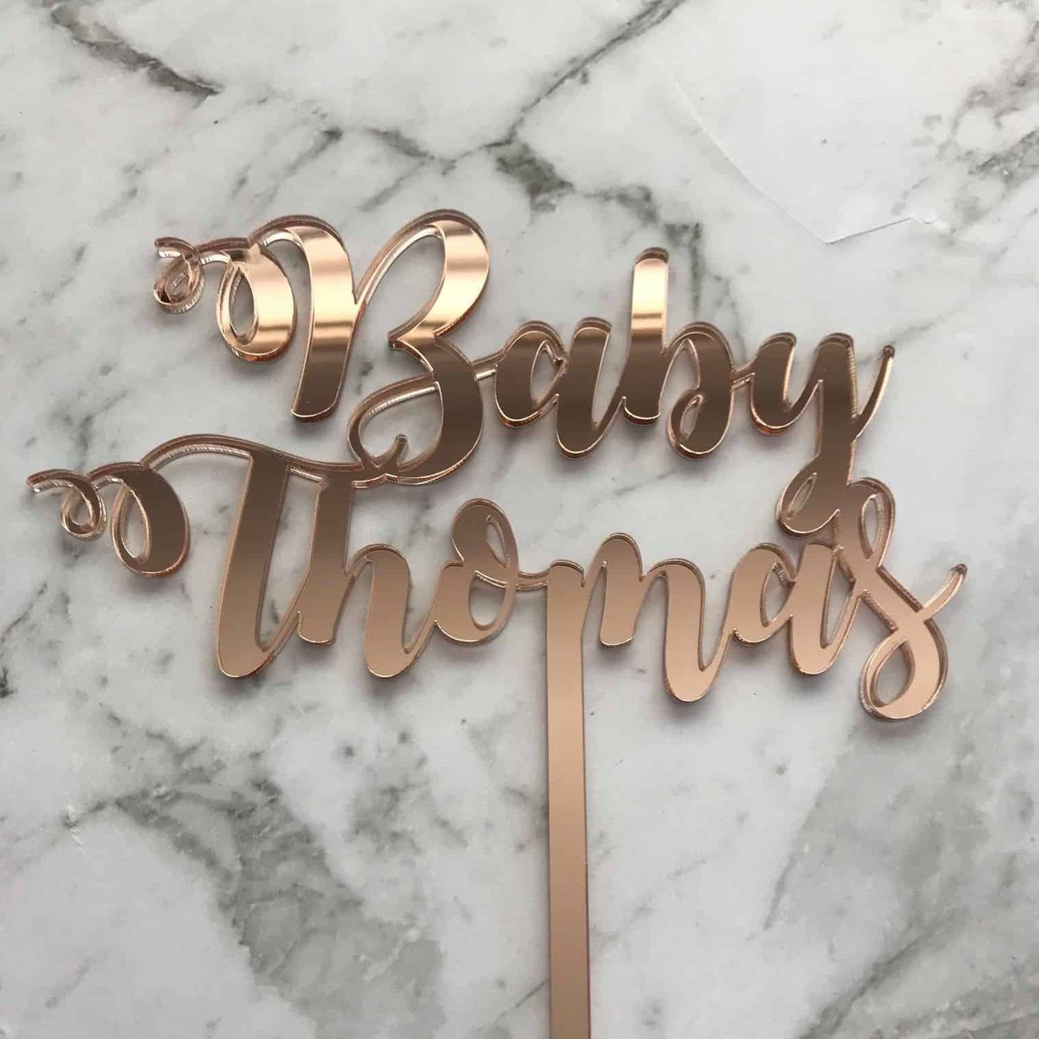 Custom Name Baby Shower Cake Topper Style Thomas